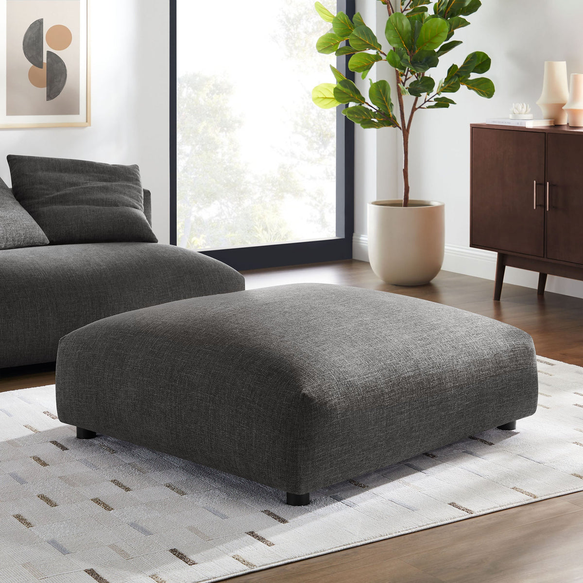 Solace  Modular Upholstered Fabric Ottoman - view 9
