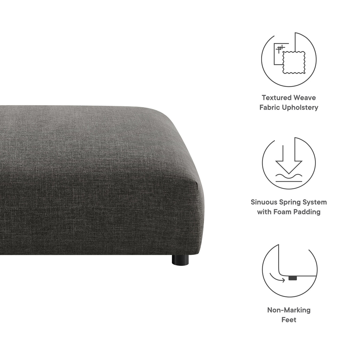 Solace  Modular Upholstered Fabric Ottoman - view 11