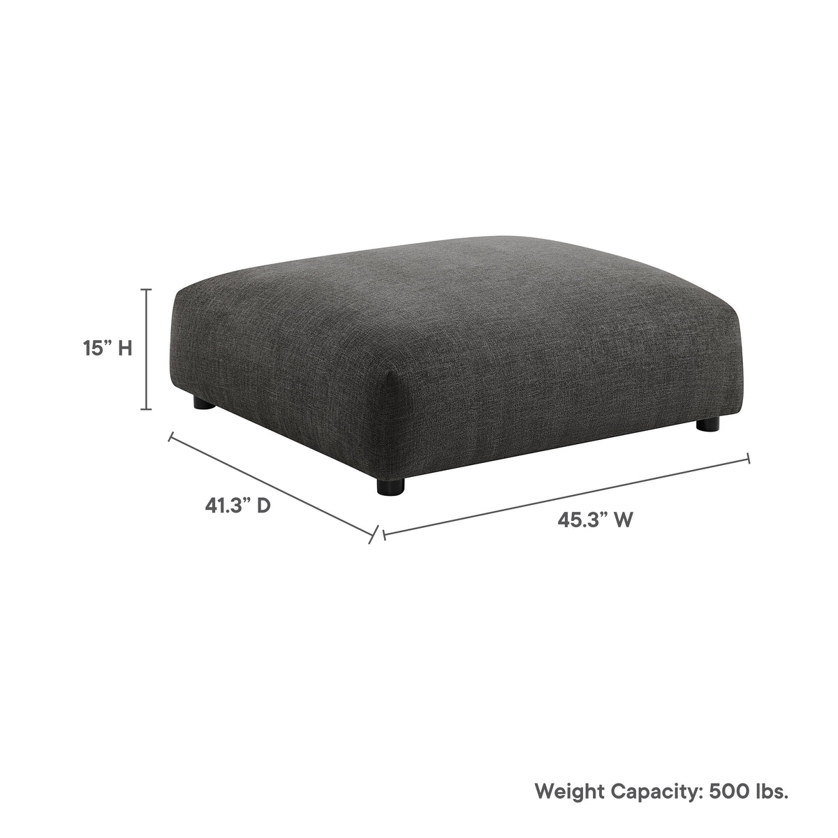 Solace  Modular Upholstered Fabric Ottoman - view 13