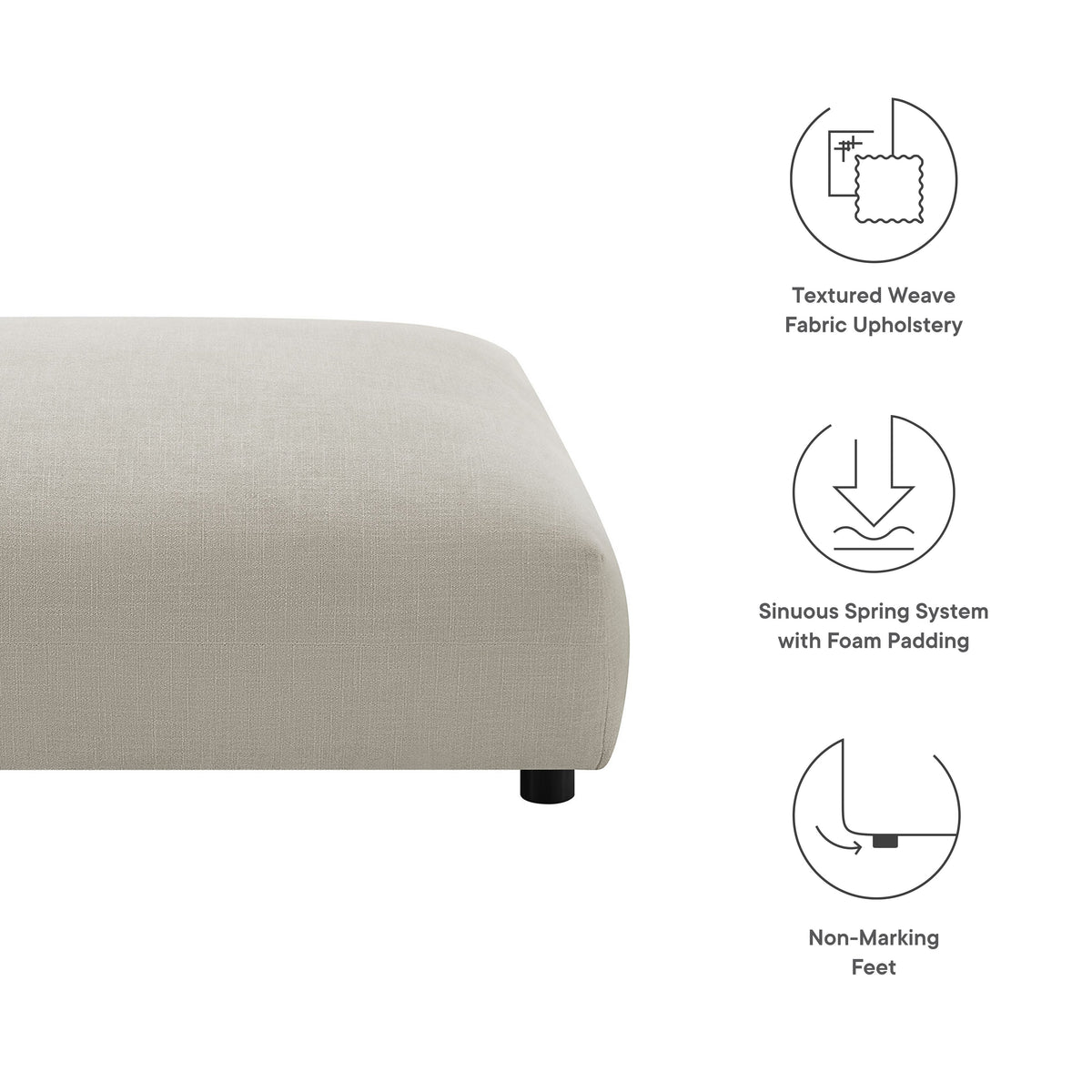 Solace  Modular Upholstered Fabric Ottoman - view 12