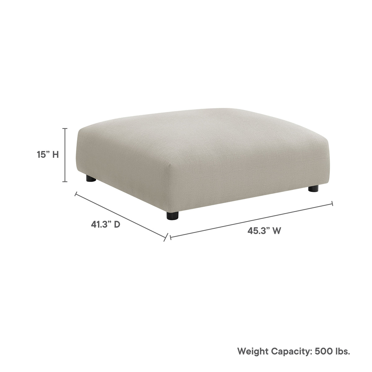 Solace  Modular Upholstered Fabric Ottoman - view 14