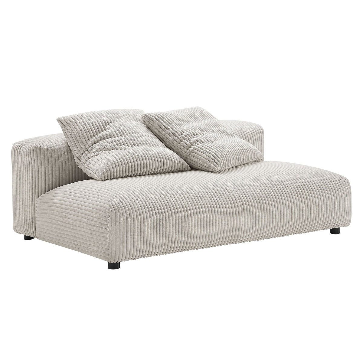 Solace  Modular Corduroy Upholstered Armless Loveseat