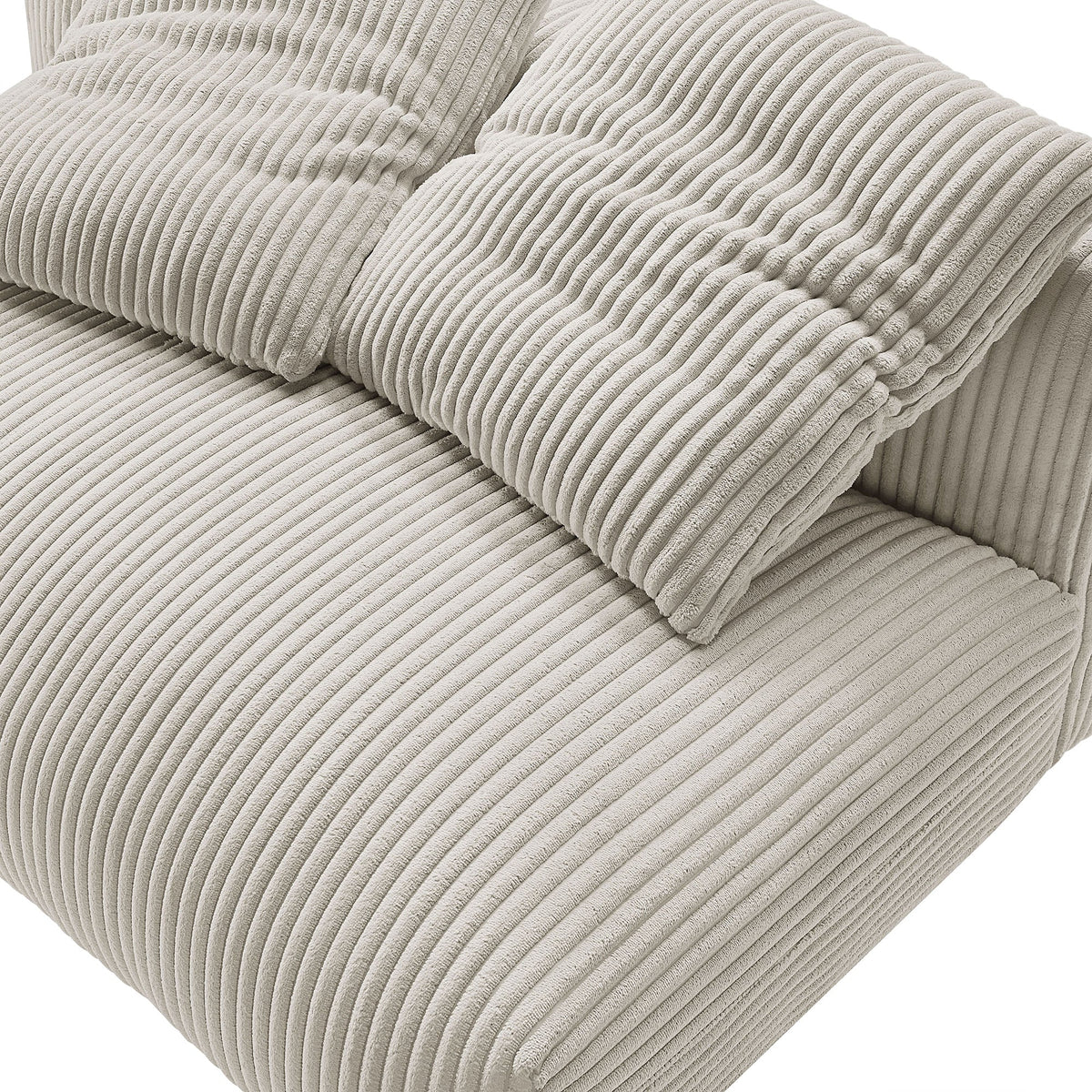 Solace  Modular Corduroy Upholstered Armless Loveseat