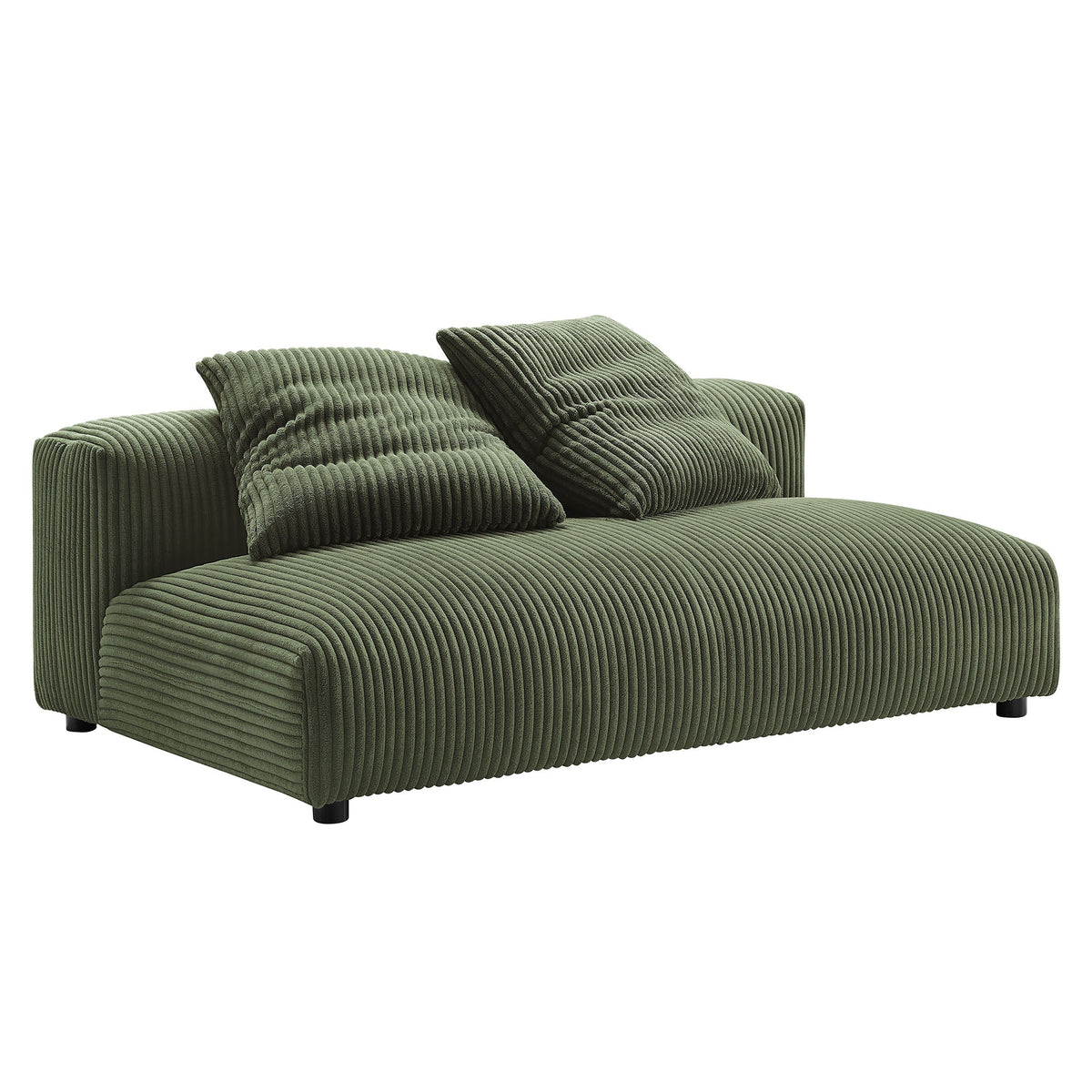 Solace  Modular Corduroy Upholstered Armless Loveseat