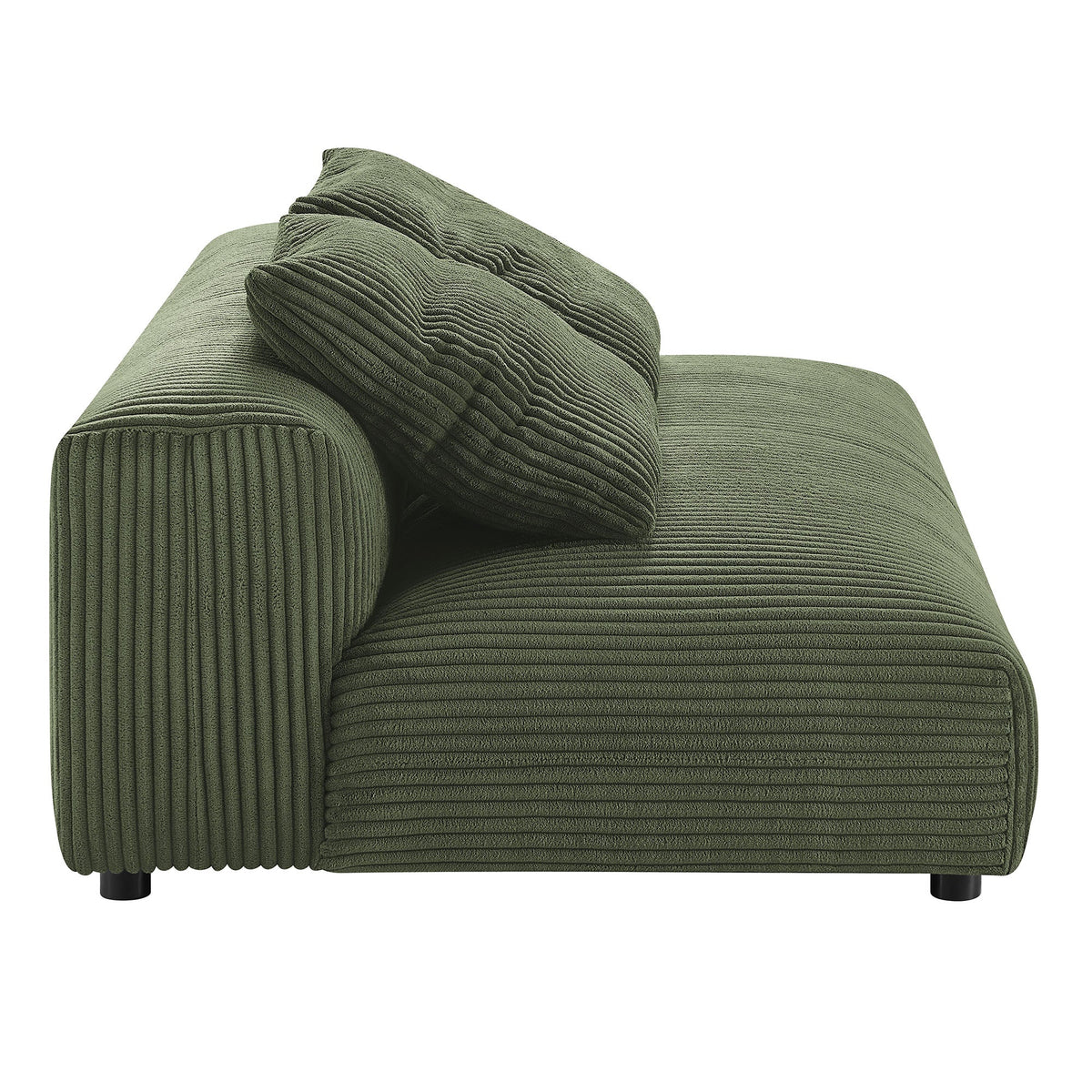 Solace  Modular Corduroy Upholstered Armless Loveseat