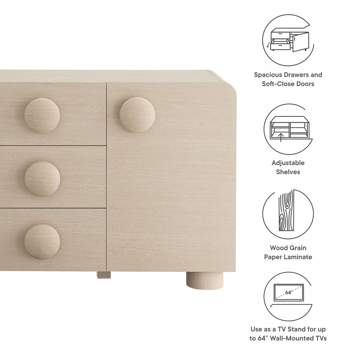Sonnet  57"  Sideboard Storage Cabinet - view 21