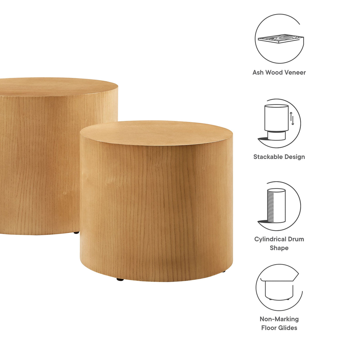 Amani  Round Nesting  Coffee Tables Set of 2 - view 19