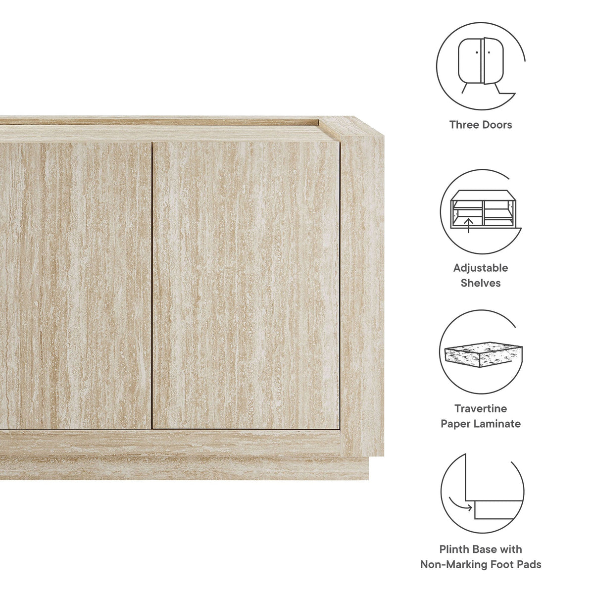 Hollis 59" Travertine Sideboard - view 10