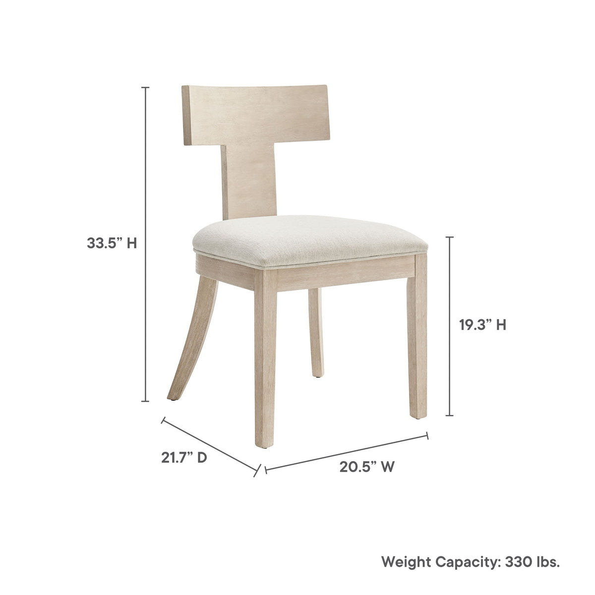 Peregrine Wood and Fabric Upholstered Dining Chairs Set of 2