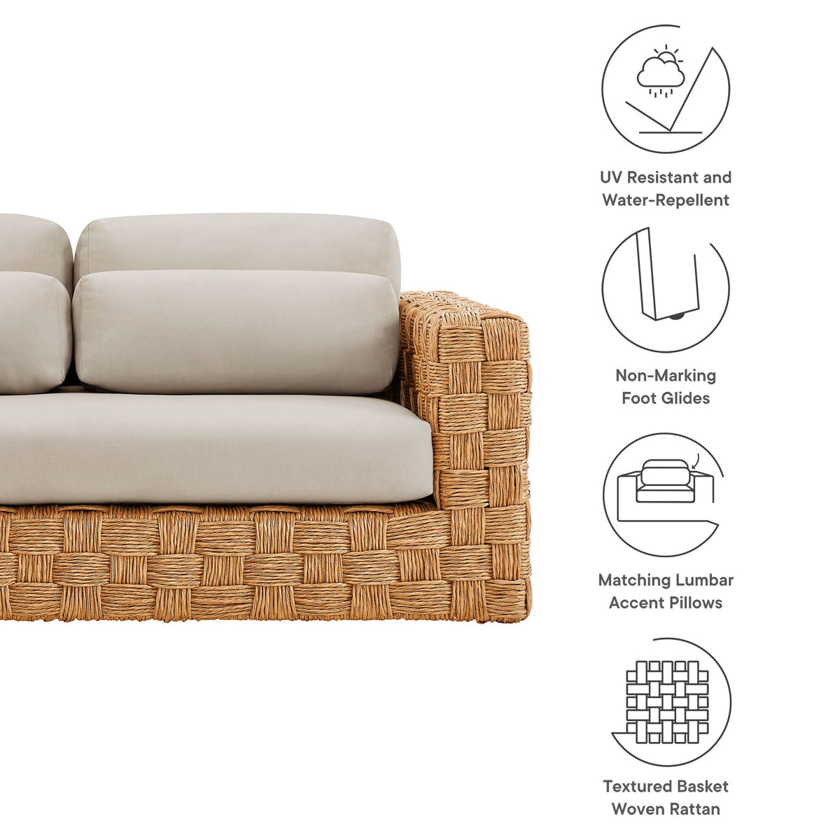 Thames  Outdoor Patio Wicker Rattan Loveseat