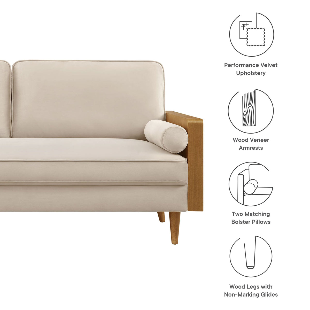 Kellan Performance Velvet Sofa