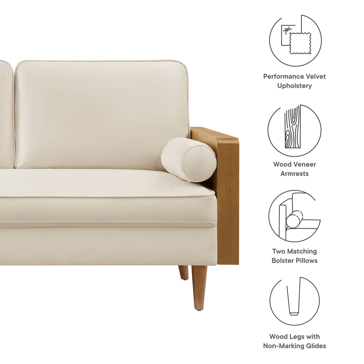 Kellan Performance Velvet Loveseat
