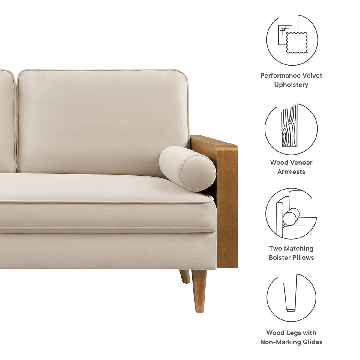 Kellan Performance Velvet Loveseat