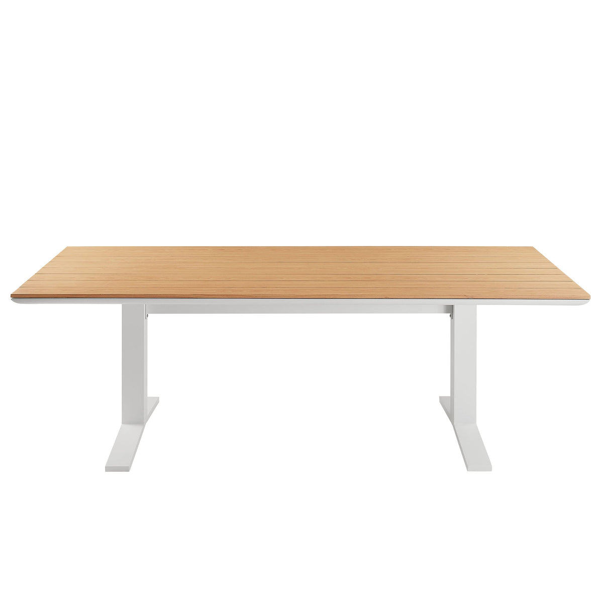 Gavelston 91" Outdoor Patio Aluminum Dining Table, Natural White - view 3