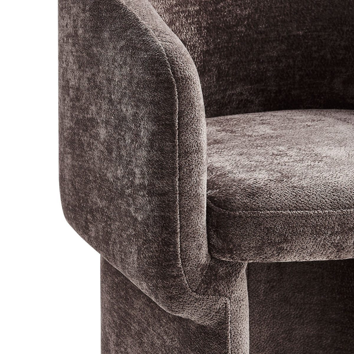 Verity Barrel Back Chenille Dining Armchair
