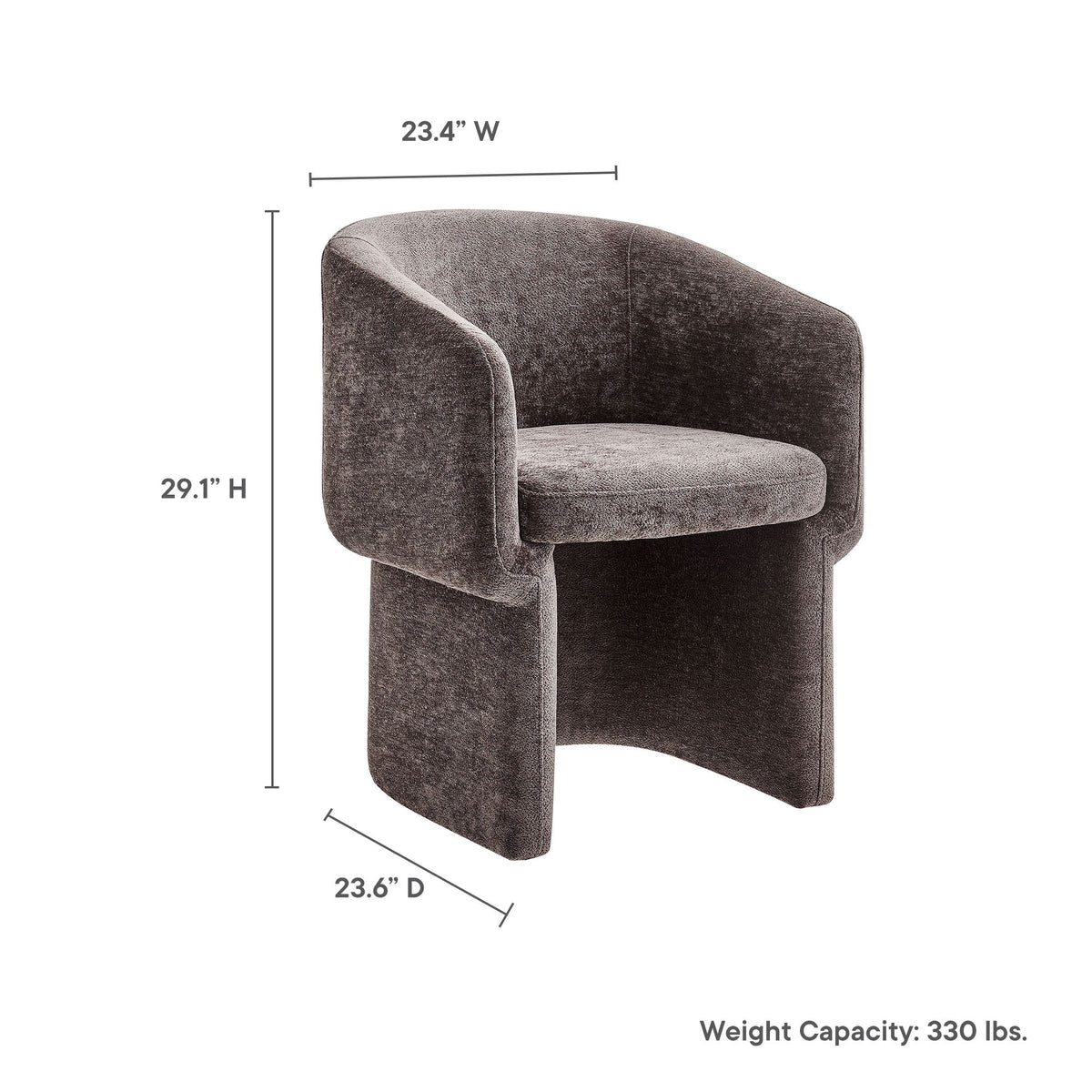 Verity Barrel Back Chenille Dining Armchair