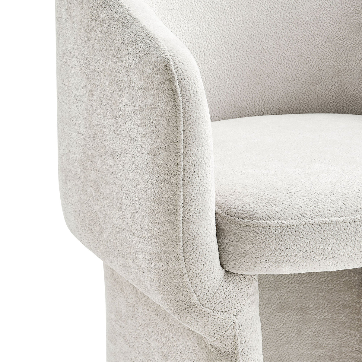 Verity Barrel Back Chenille Dining Armchair