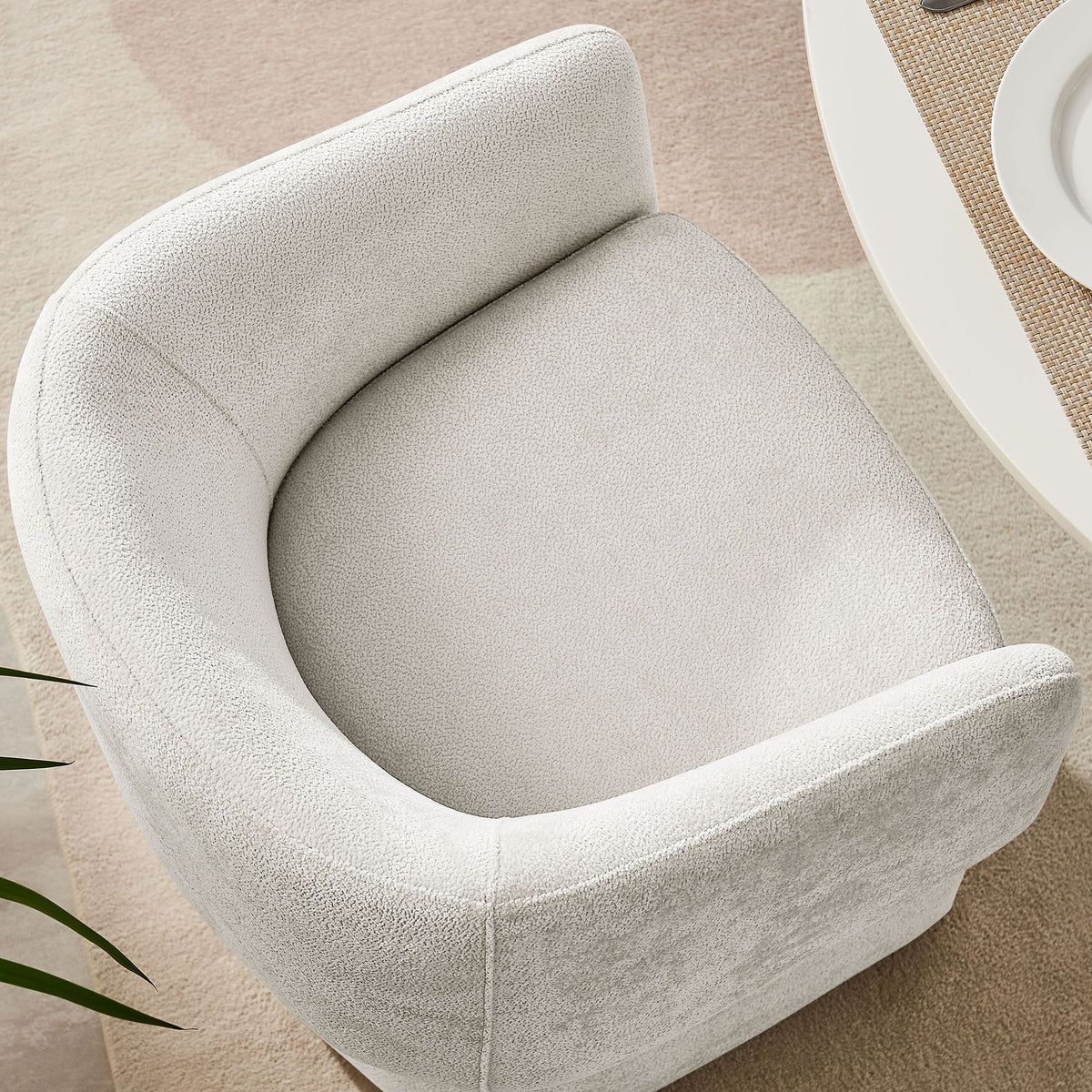 Verity Barrel Back Chenille Dining Armchair