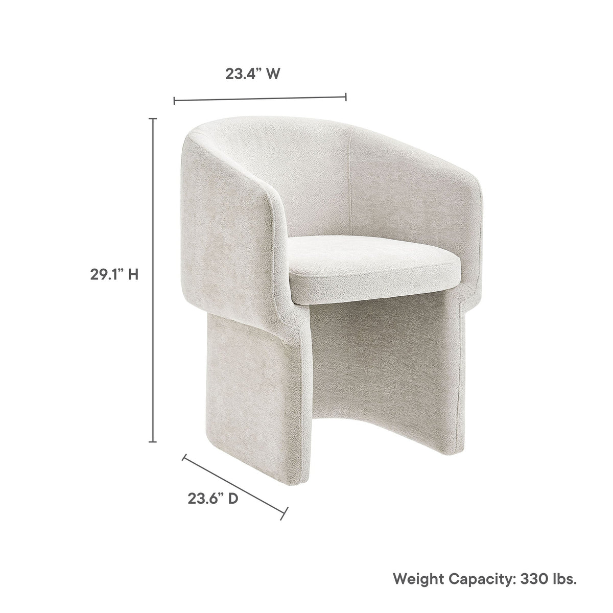 Verity Barrel Back Chenille Dining Armchair
