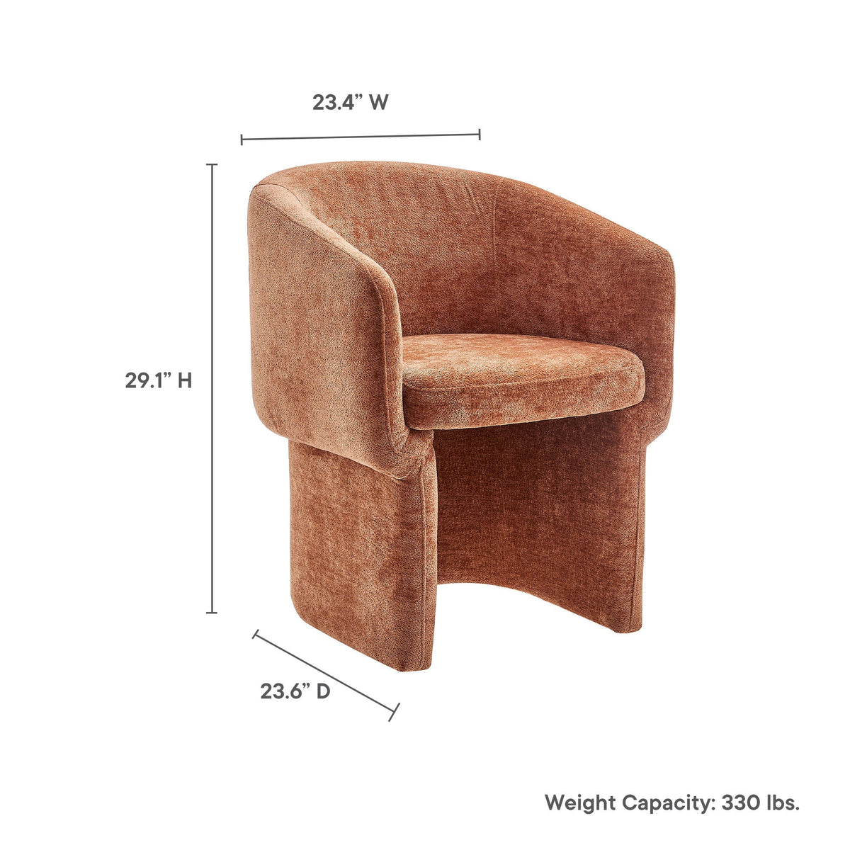 Verity Barrel Back Chenille Dining Armchair