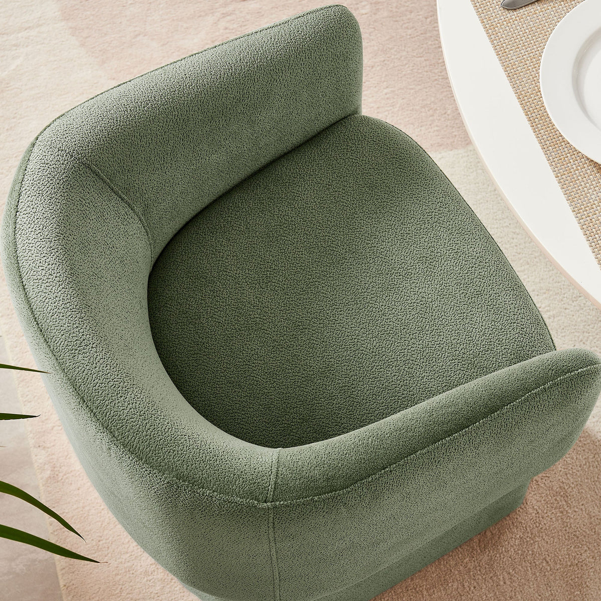 Verity Barrel Back Chenille Dining Armchair