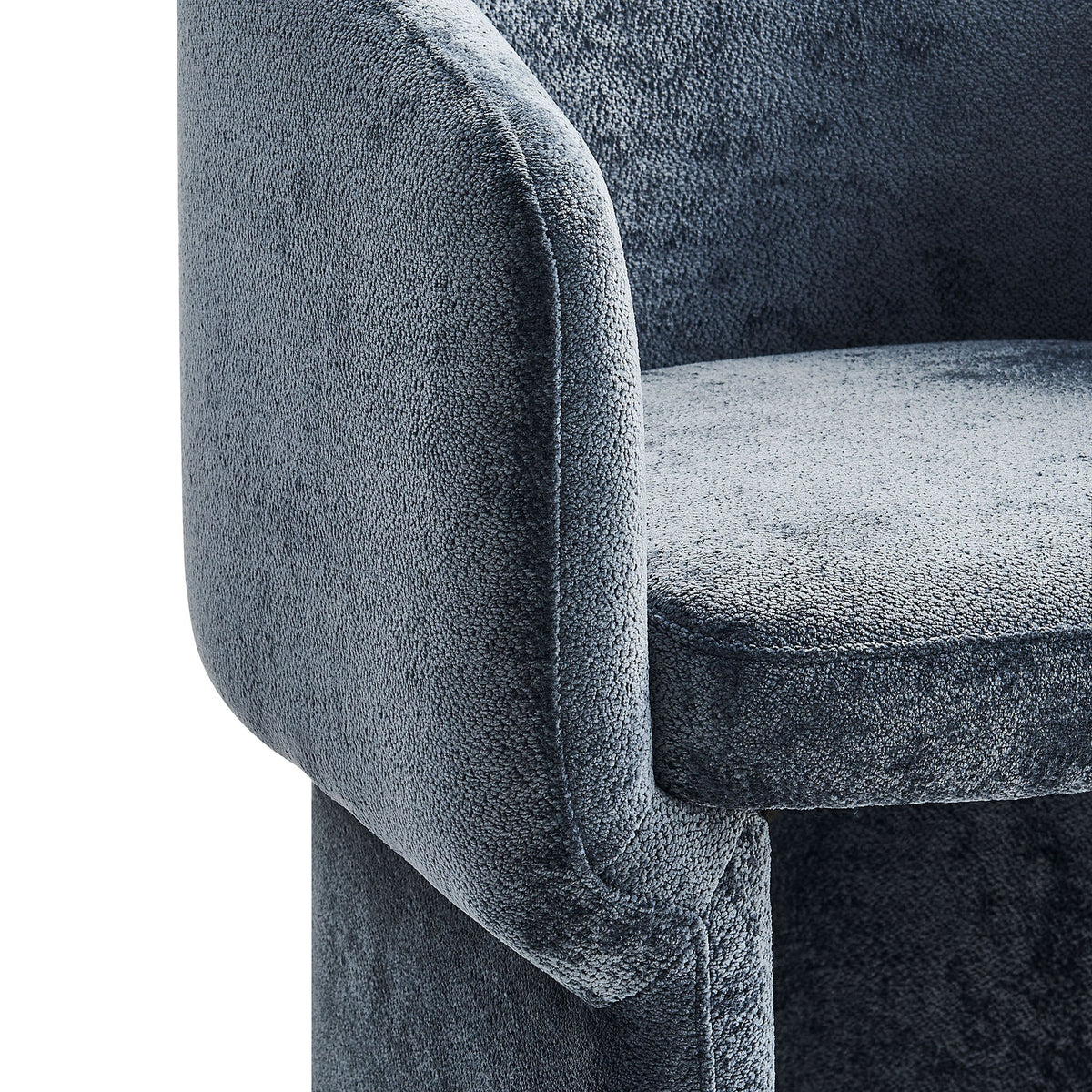 Verity Barrel Back Chenille Dining Armchair