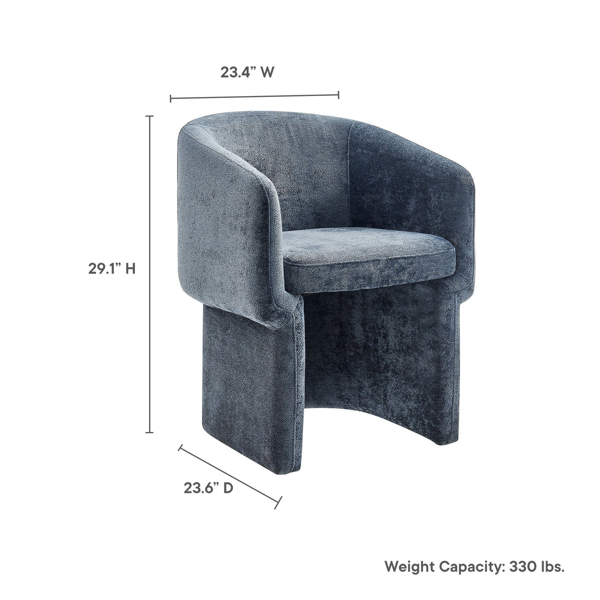 Verity Barrel Back Chenille Dining Armchair