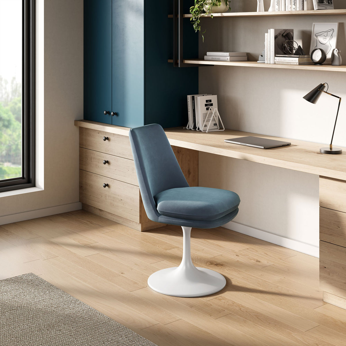 Lippa Swivel Dining Performance Velvet Side Chair