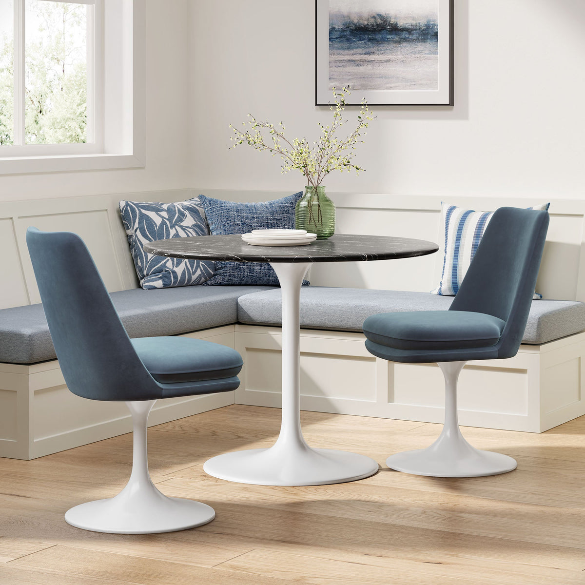 Lippa Swivel Dining Performance Velvet Side Chair