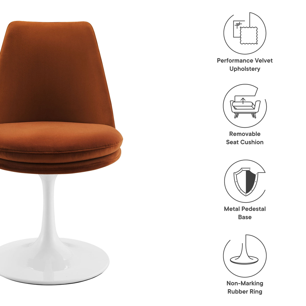 Lippa Swivel Dining Performance Velvet Side Chair
