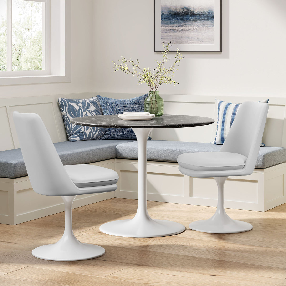 Lippa Swivel Dining Vegan Leather Side Chair