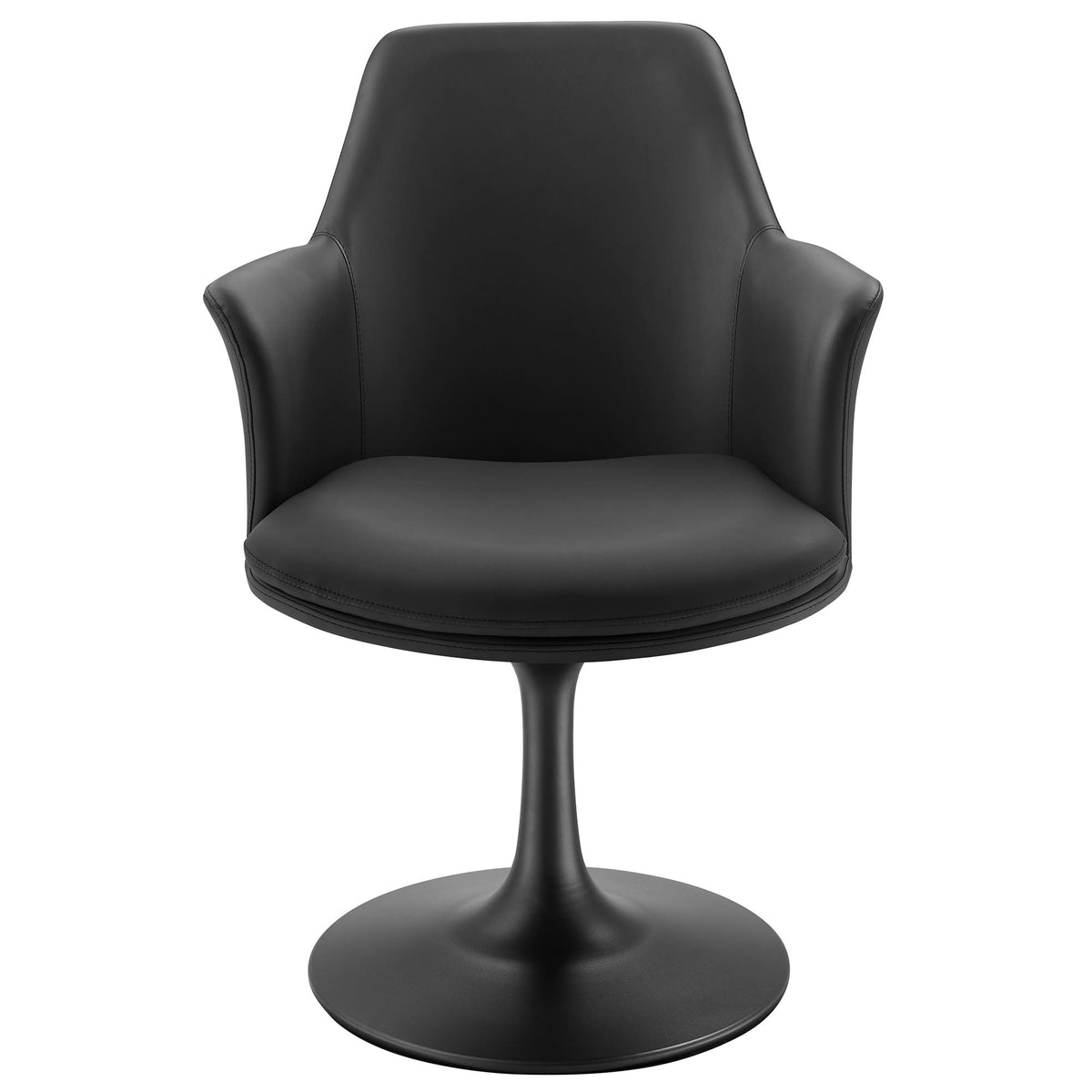 Lippa Swivel Dining Vegan Leather Armchair