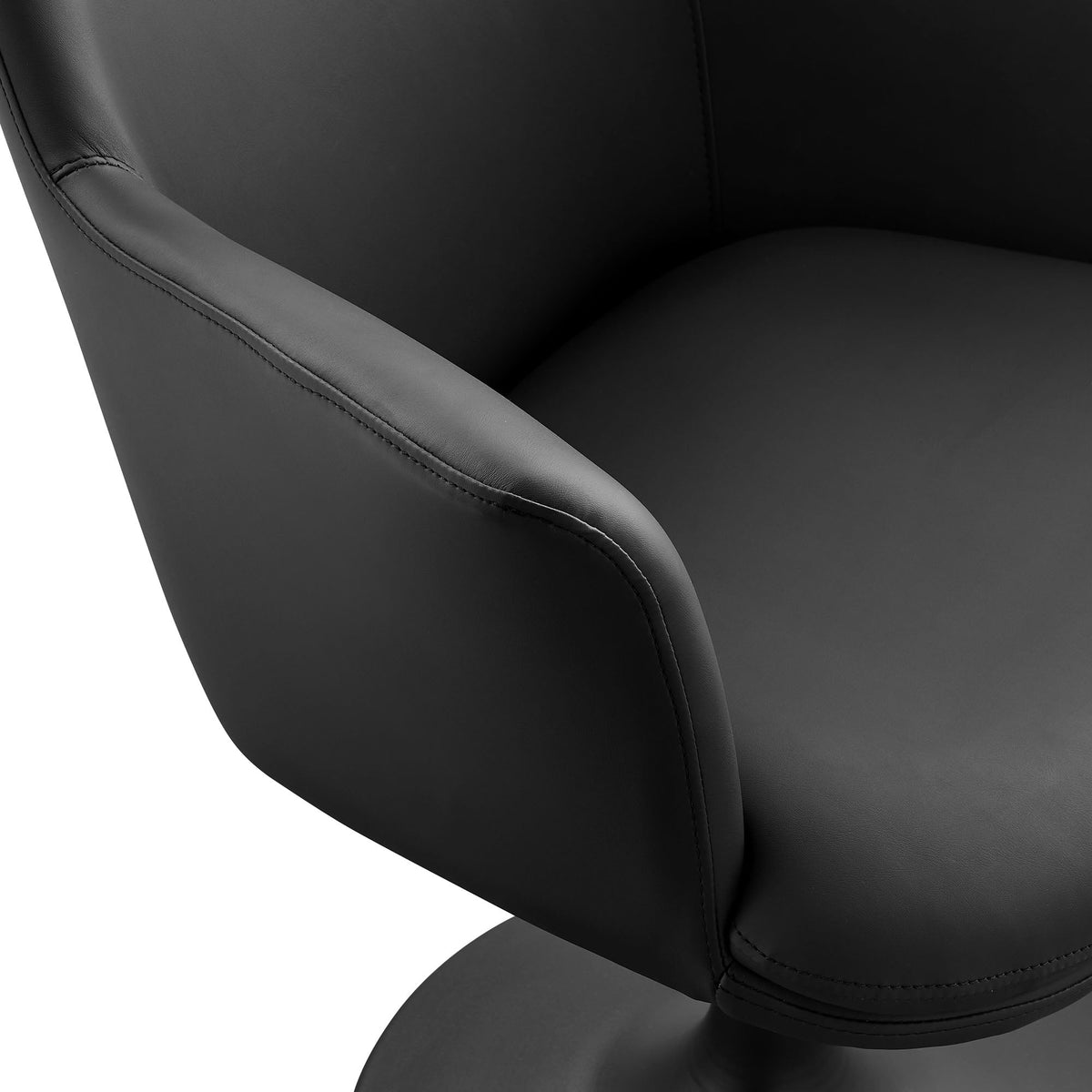 Lippa Swivel Dining Vegan Leather Armchair