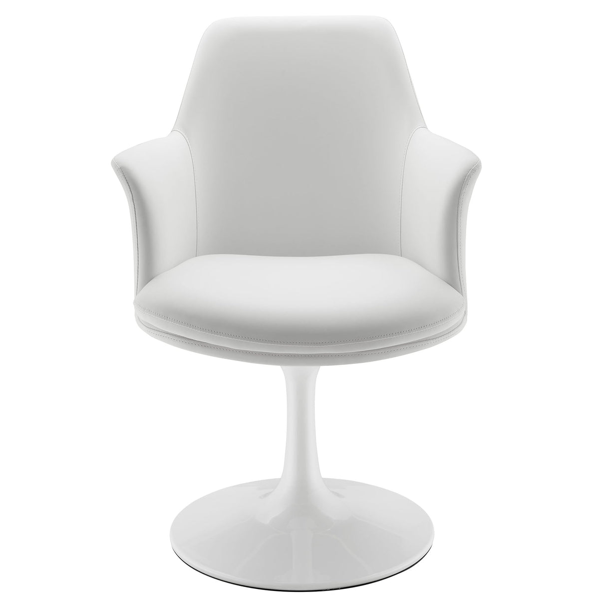 Lippa Swivel Dining Vegan Leather Armchair
