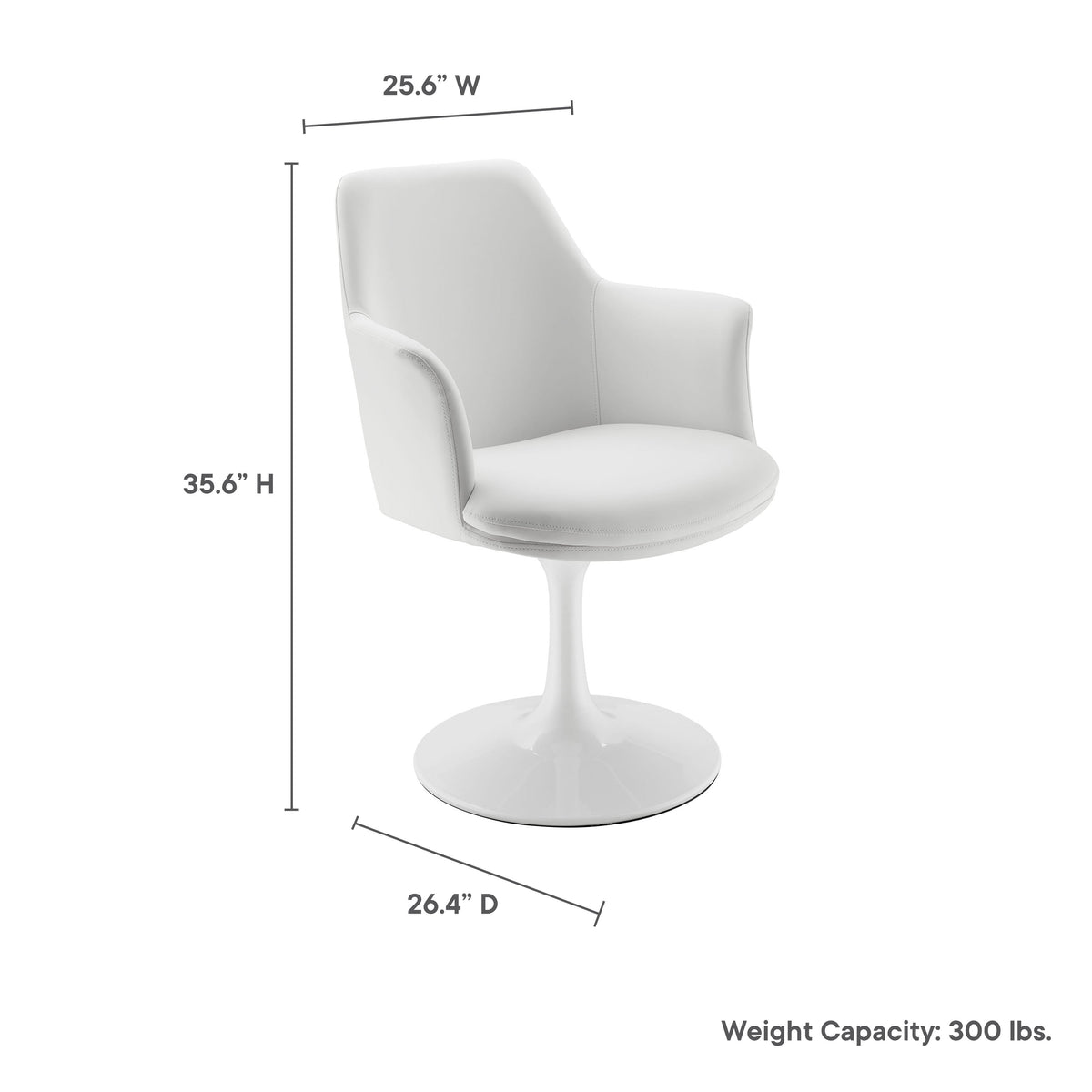Lippa Swivel Dining Vegan Leather Armchair