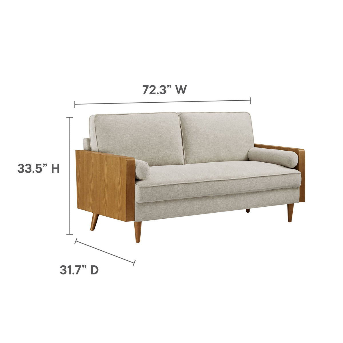 Kellan Heathered Fabric Upholstered Sofa - view 17