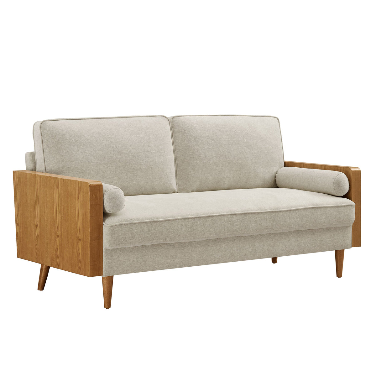 Kellan Heathered Fabric Upholstered Sofa - view 2