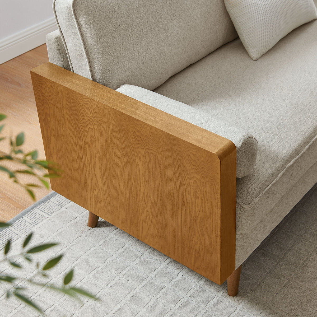 Kellan Heathered Fabric Upholstered Sofa - view 12