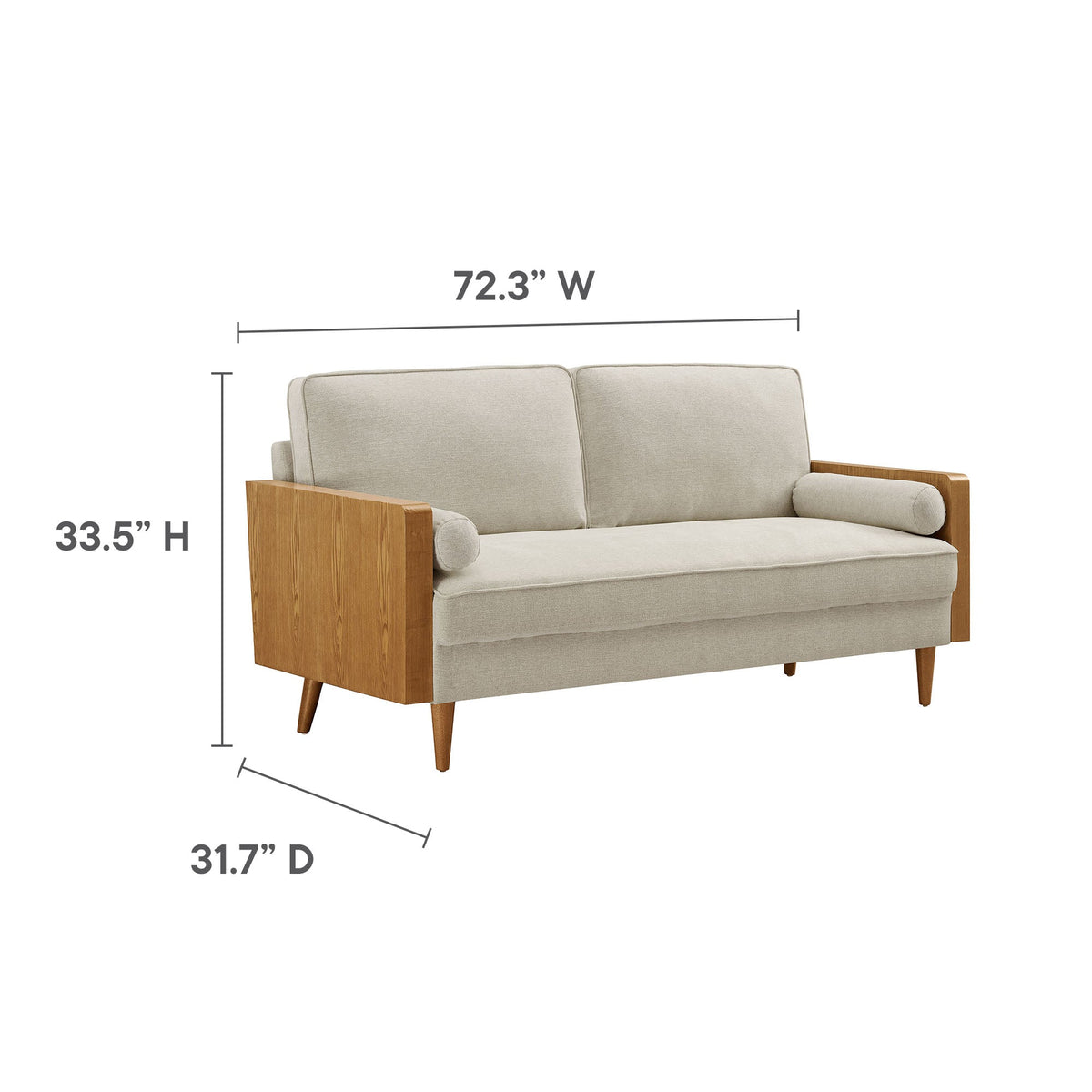 Kellan Heathered Fabric Upholstered Sofa - view 18
