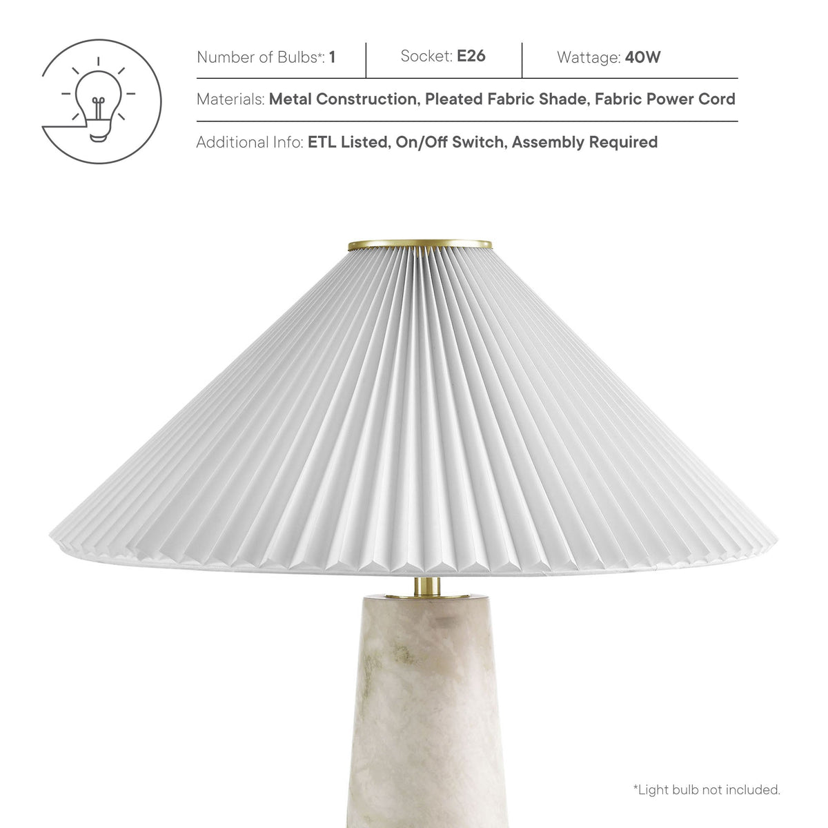 Nera Marble Table Lamp