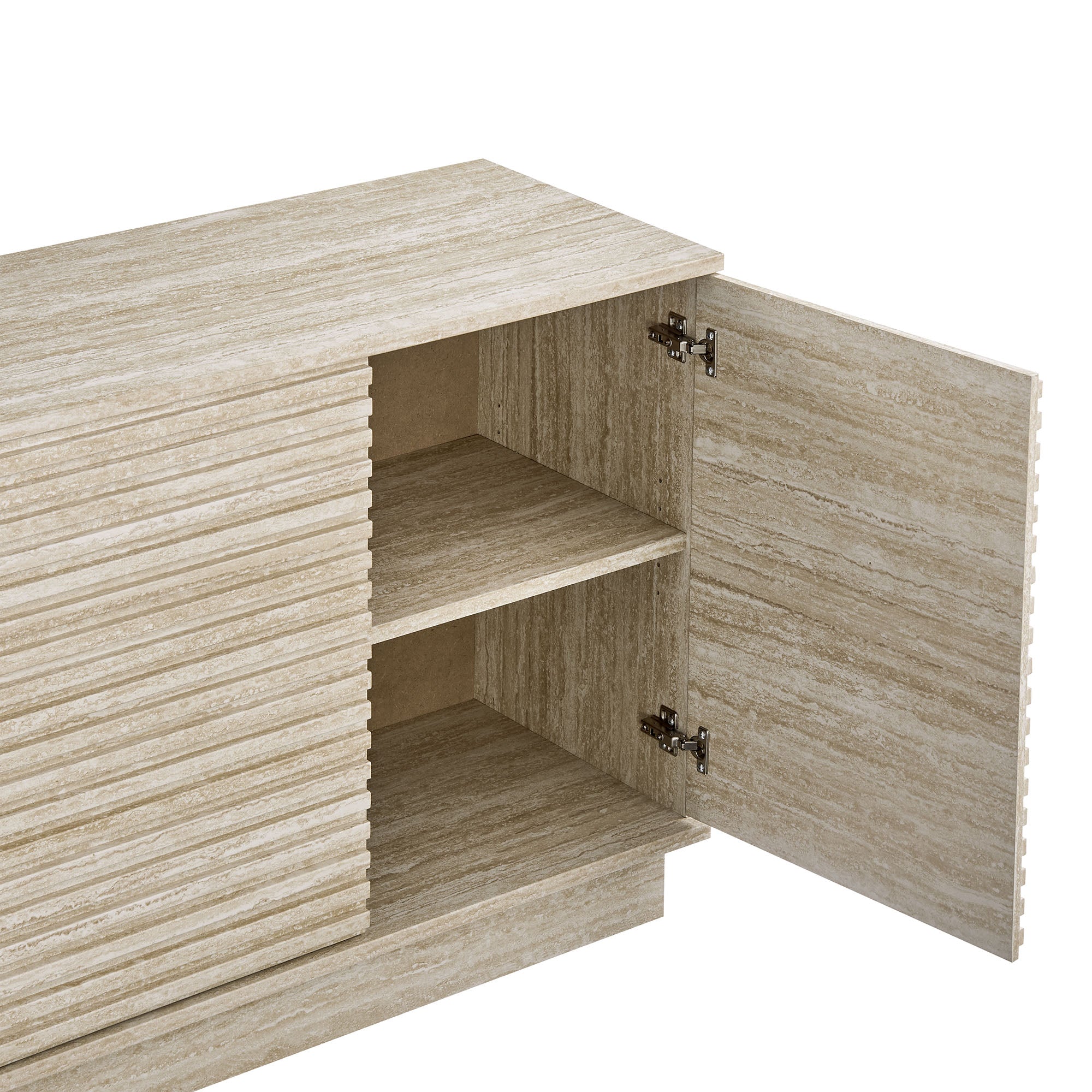 Render 70" Faux Travertine Sideboard Cabinet TV Stand by Modway