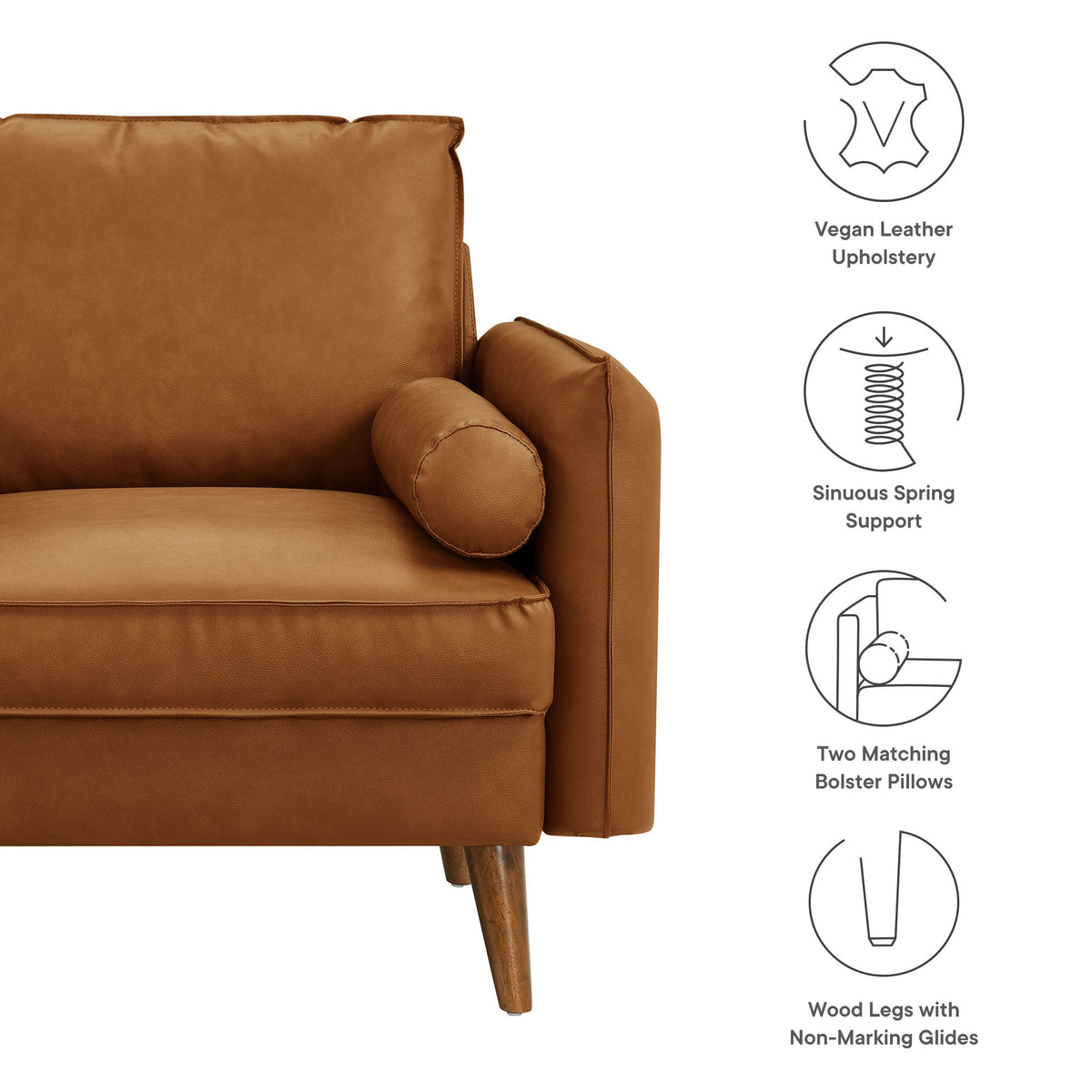 Revive Upholstered Vegan Leather Accent Armchair