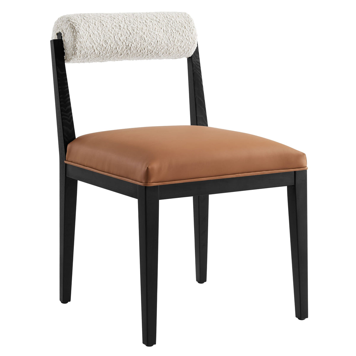 Kai Boucle and Vegan Leather Dining Chair