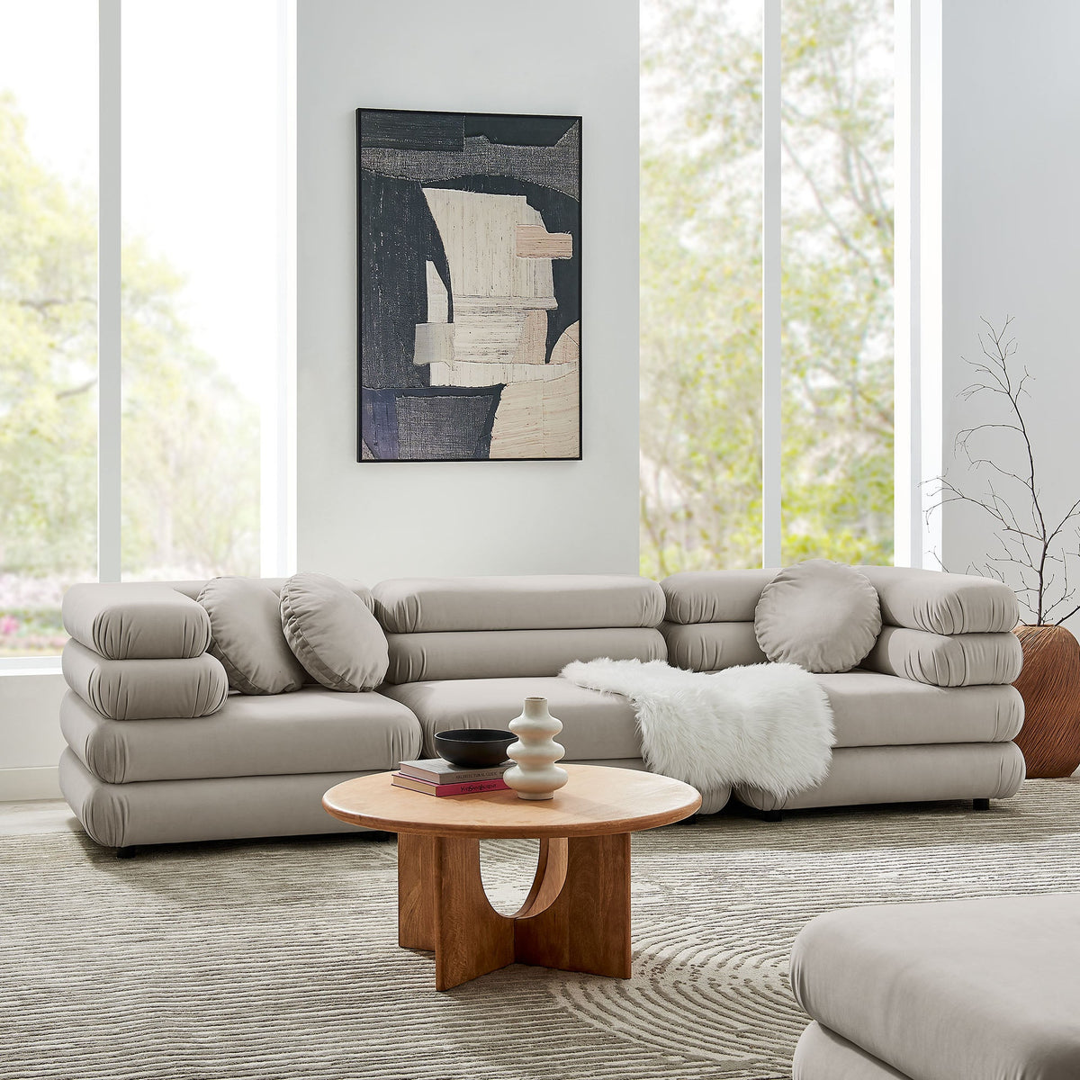 Jubilee 3-Piece Modular Performance Velvet Sectional Sofa