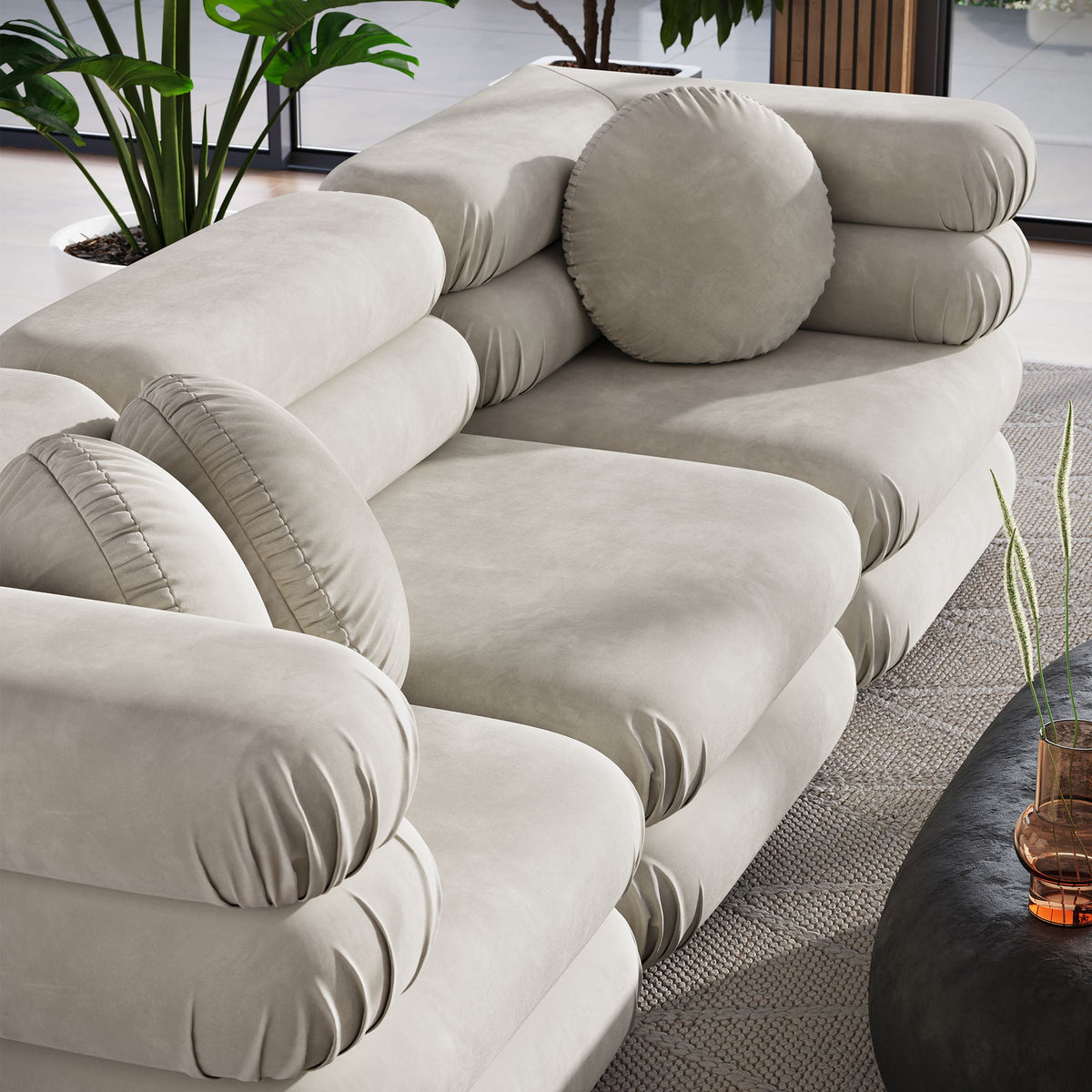 Jubilee 3-Piece Modular Performance Velvet Sectional Sofa