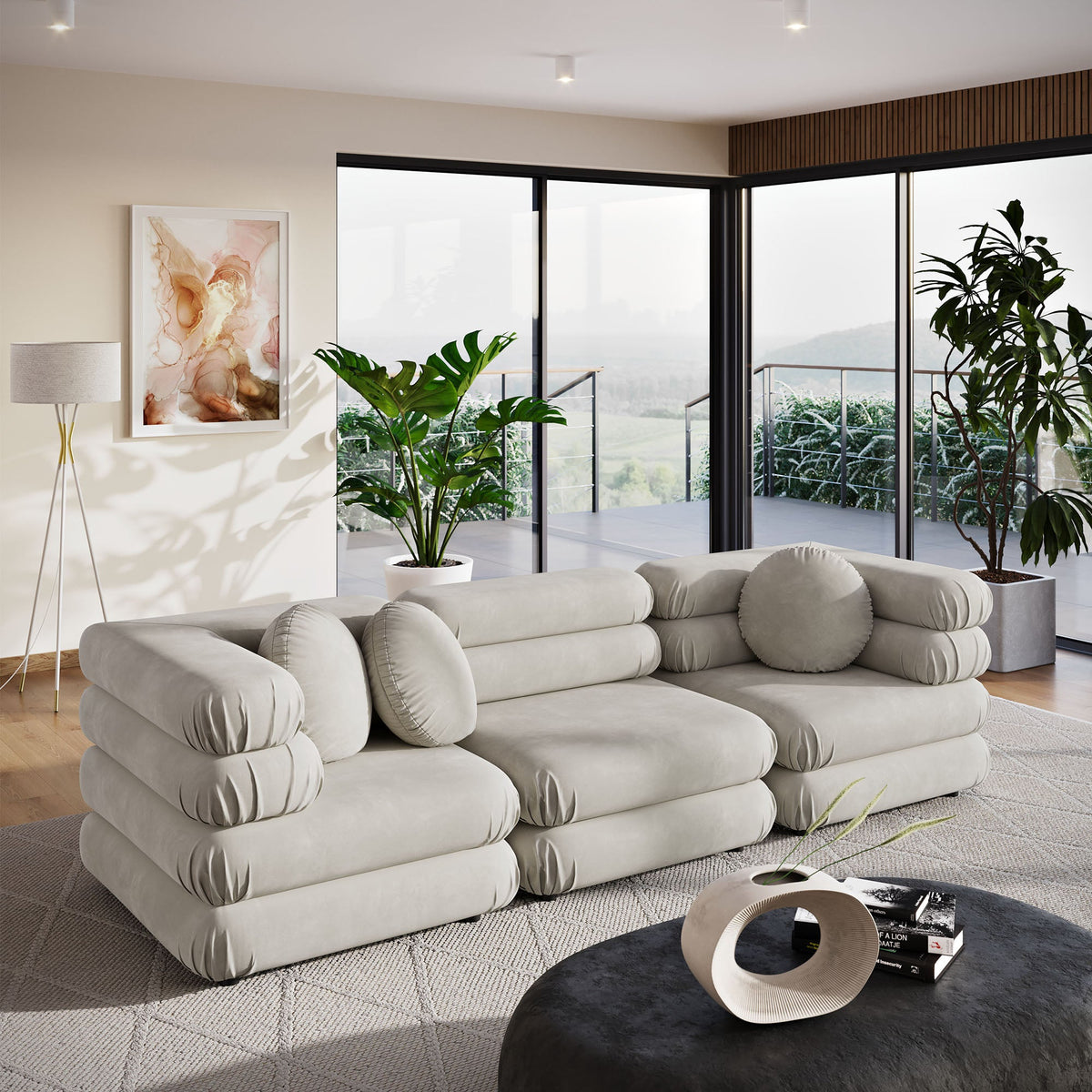 Jubilee 3-Piece Modular Performance Velvet Sectional Sofa