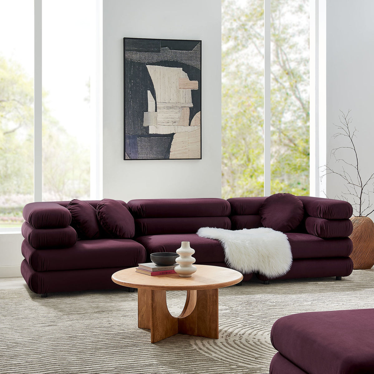 Jubilee 3-Piece Modular Performance Velvet Sectional Sofa