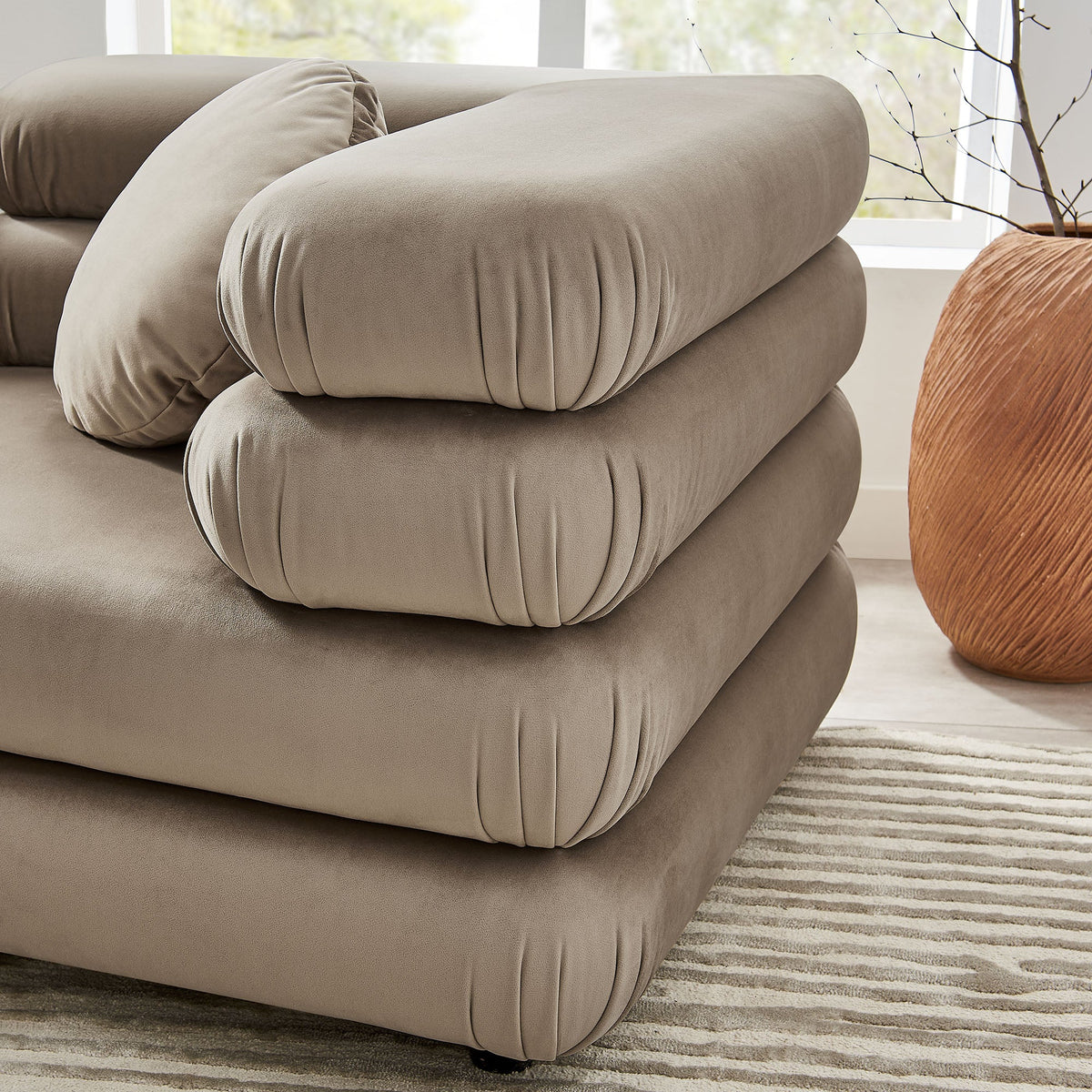 Jubilee 3-Piece Modular Performance Velvet Sectional Sofa