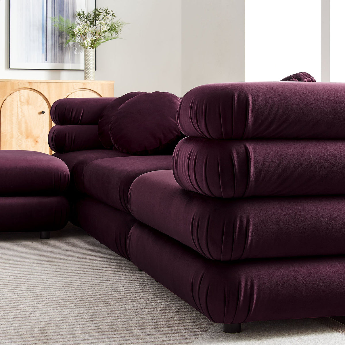 Jubilee 4-Piece Modular Performance Velvet Sectional Sofa