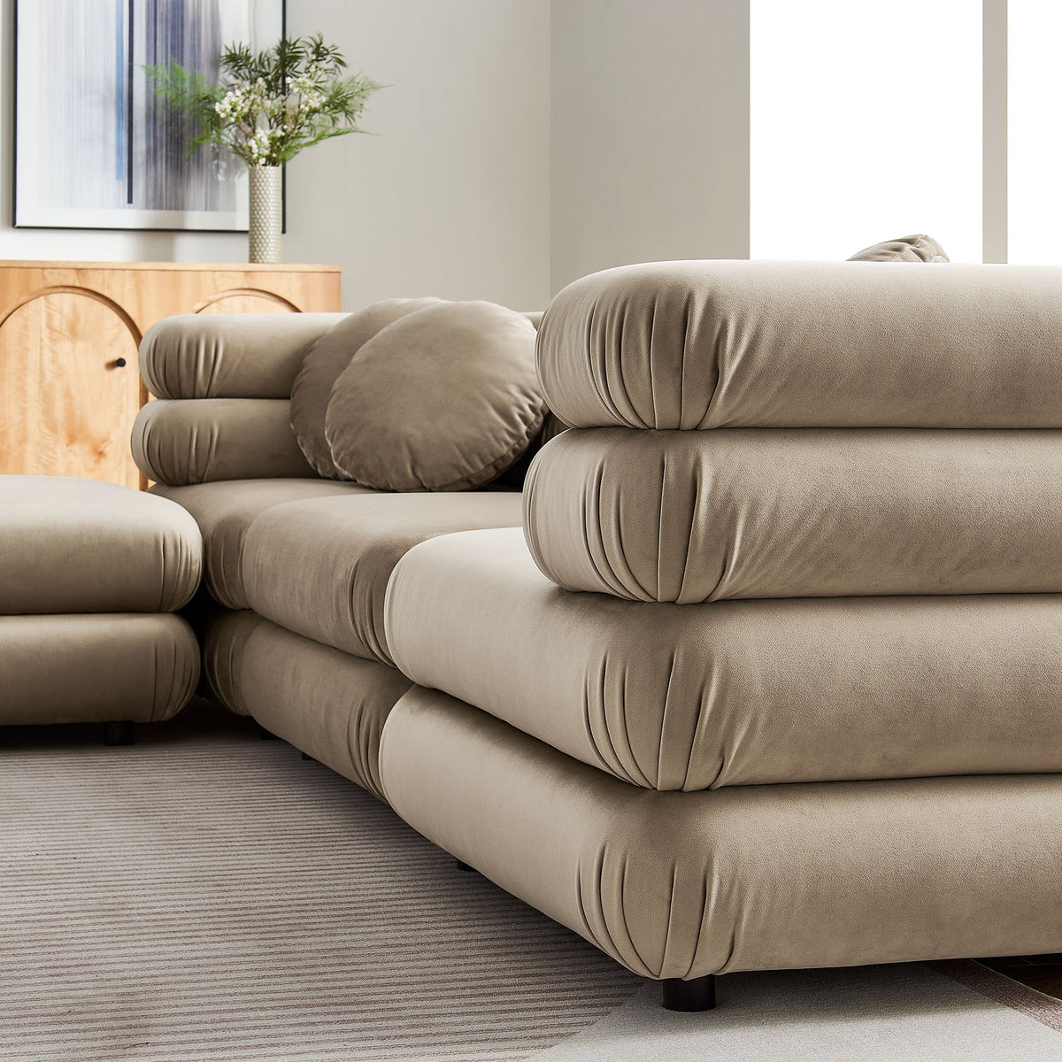 Jubilee 4-Piece Modular Performance Velvet Sectional Sofa